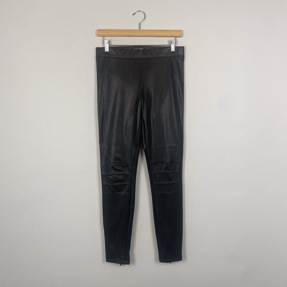 David Lerner Vegan Leather Moto Leggings Black Small - Picture 1 of 6